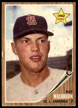 1962 Topps #19 Ray Washburn UER Excellent+ RC Rookie  ID: 194403