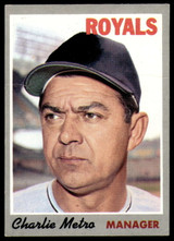 1970 Topps # 16 Charlie Metro MG/ Very Good RC Rookie 1970 Topps # 16 Charlie Metro MG/ Very Good RC Rookie