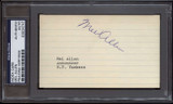 Mel Allen SIGNED 3X5 INDEX CARD PSA/DNA Authenticated New York Yankees Announcer Autograph ID: 75423