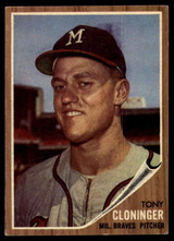 1962 Topps #63 Tony Cloninger Excellent+ RC Rookie ID: 169437