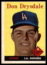 1958 Topps #25 Don Drysdale Miscut No Creases Dodgers