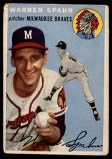 1954 Topps #20 Warren Spahn G/VG 