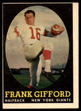 1958 Topps #73 Frank Gifford EX 1958 Topps #73 Frank Gifford EX