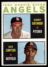 1964 Topps #127 Aubrey Gatewood/Dick Simpson Angels Rookies EX/NM RC Rookie 1964 Topps #127 Aubrey Gatewood/Dick Simpson Angels Rookies EX/NM RC Rookie