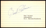 Bud Palmer SIGNED 3X5 INDEX CARD AUTHENTIC AUTOGRAPH New York Knickerbockers Vintage Signature Announcer