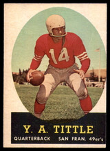 1958 Topps #86 Y.A. Tittle EX/NM ID: 51989 1958 Topps #86 Y.A. Tittle EX/NM ID: 51989