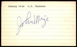 Johnny Mize SIGNED 3X5 INDEX CARD AUTHENTIC AUTOGRAPH New York Yankees Vintage Signature ID: 73601