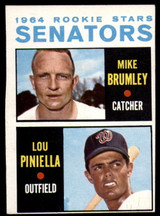1964 Topps #167 Mike Brumley/Lou Piniella Senators Rookies EX++ RC Rookie ID: 83058 1964 Topps #167 Mike Brumley/Lou Piniella Senators Rookies EX++ RC Rookie ID: 83058