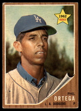 1962 Topps #69 Phil Ortega Excellent RC Rookie 1962 Topps #69 Phil Ortega Excellent RC Rookie