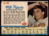 1962 Post Cereal #34 Milt Pappas Very Good ID: 144141 1962 Post Cereal #34 Milt Pappas Very Good ID: 144141