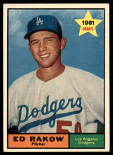 1961 Topps #147 Ed Rakow EX++ Excellent++ 1961 Topps #147 Ed Rakow EX++ Excellent++