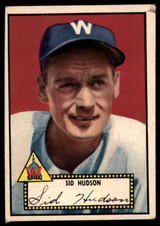 1952 Topps #60b Sid Hudson VG 1952 Topps #60b Sid Hudson VG