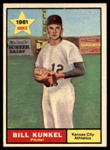 1961 Topps #322 Bill Kunkel Excellent+ RC Rookie ID: 155060