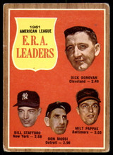 1962 Topps #55 Donovan/Stafford/Mossi/Pappas A.L. E.R.A. Leaders G-VG ID: 194529 1962 Topps #55 Donovan/Stafford/Mossi/Pappas A.L. E.R.A. Leaders G-VG ID: 194529