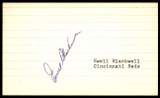 Ewell Blackwell SIGNED 3X5 INDEX CARD AUTHENTIC AUTOGRAPH Cincinnati Reds Vintage Signature ID: 73638