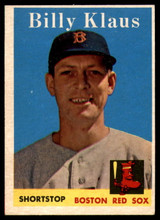 1958 Topps #89 Billy Klaus EX/NM ID: 86301 1958 Topps #89 Billy Klaus EX/NM ID: 86301