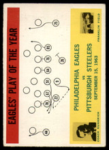 1964 Philadelphia #140 Joe Kuharich Eagles Play of the Year Excellent+ ID: 140131 1964 Philadelphia #140 Joe Kuharich Eagles Play of the Year Excellent+ ID: 140131