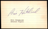Billy Hitchcock SIGNED 3X5 INDEX CARD AUTHENTIC AUTOGRAPH Detroit Tigers Vintage Signature