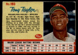 1962 Post Cereal #193 Tony Taylor Very Good  ID: 144583