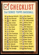1962 Topps #98 Checklist 89-176 Very Good Marked 