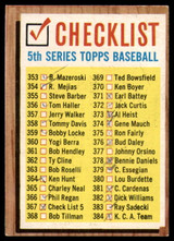 1962 Topps #367 Checklist 353-429 Very Good Marked