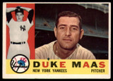 1960 Topps #421 Duke Maas Very Good  ID: 139488