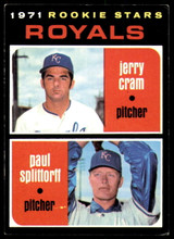 1971 Topps #247 Jerry Cram/Paul Splittorff Royals Rookies Excellent+ RC Rookie  ID: 193347