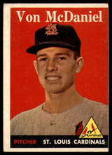 1958 Topps #65a Von McDaniel EX RC Rookie ID: 62806 1958 Topps #65a Von McDaniel EX RC Rookie ID: 62806