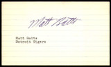 Matt Batts SIGNED 3X5 INDEX CARD AUTHENTIC AUTOGRAPH Detroit Tigers Vintage Signature