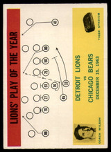 1964 Philadelphia # 70 George Wilson Lions Play of the Year Very Good  ID: 180478