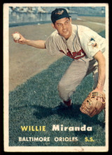1957 Topps #151 Willy Miranda UER EX++ ID: 60707 1957 Topps #151 Willy Miranda UER EX++ ID: 60707