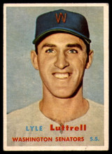 1957 Topps #386 Lyle Luttrell EX++ RC Rookie ID: 62192