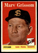 1958 Topps #399 Marv Grissom EX ID: 64515 1958 Topps #399 Marv Grissom EX ID: 64515
