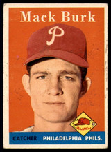 1958 Topps #278 Mack Burk EX 1958 Topps #278 Mack Burk EX