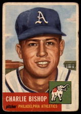 1953 Topps #186 Charlie Bishop P Poor RC Rookie 1953 Topps #186 Charlie Bishop P Poor RC Rookie