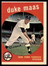 1959 Topps #167 Duke Maas EX ID: 66768