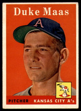 1958 Topps #228 Duke Maas VG ID: 63728 1958 Topps #228 Duke Maas VG ID: 63728