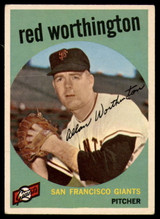 1959 Topps #28 Red Worthington VG ID: 65592