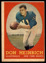 1958 Topps #83 Don Heinrich EX
