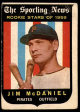 1959 Topps #134 Jim McDaniel RS VG RC Rookie ID: 66509 1959 Topps #134 Jim McDaniel RS VG RC Rookie ID: 66509