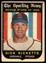 1959 Topps #137 Dick Ricketts RS VG RC Rookie ID: 66545