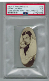 1934 Carreras  LTD.  Film Stars  W. Real Photo 43  Gary Cooper PSA 5  EX  #*