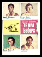 1974-75 Topps #222 Denver Nuggets Team Leaders Near Mint ID: 304291 1974-75 Topps #222 Denver Nuggets Team Leaders Near Mint ID: 304291