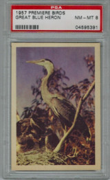 1957 PREMIERE BIRDS..GREAT BLUE HERON  PSA 8 NM-MT  #*