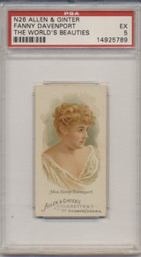 1888 N26 Allen & Ginter The World Beauties Fanny Davenport  PSA 5 EX   #*