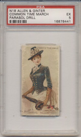 1888 N18 ALLEN & GINTER PARASOL DRILL COMMON TIME MARCH PSA 5 EX  #*