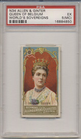 1889 N34 WORLD'S SOVEREIGNS QUEEN OF BELGIUM PSA 5 EX (MC)  #*