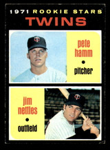 1971 Topps # 74 Pete Hamm/Jim Nettles Twins Rookies Ex-Mint RC Rookie  ID: 307125