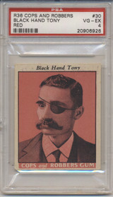 1935 R36 Cops And Robbers #30 Black Hand Tony (Red) PSA 4 VG-EX   #*
