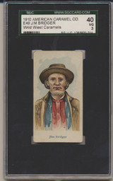 1910 E49 American Caramel Jim Bridger SGC 40 VG 3 #* 1910 E49 American Caramel Jim Bridger SGC 40 VG 3 #*